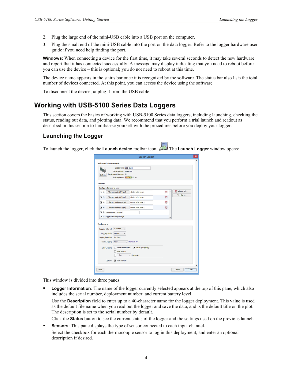 Working with usb-5100 series data loggers | Measurement Computing USB-5100 Series User Manual | Page 4 / 8