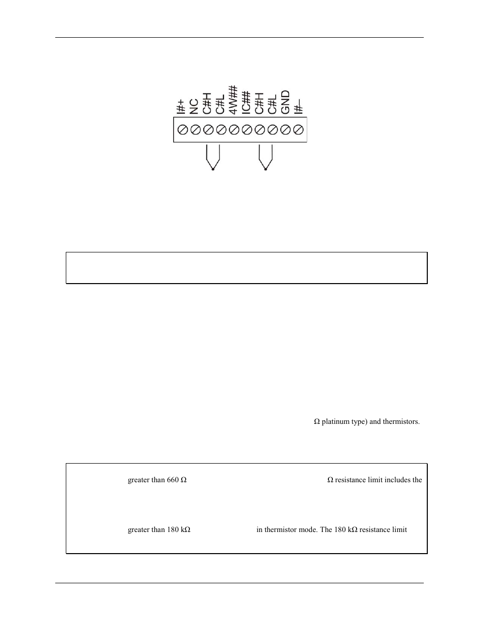 Wiring configuration, Rtd and thermistor connections | Measurement Computing USB-5203 User Manual | Page 12 / 33