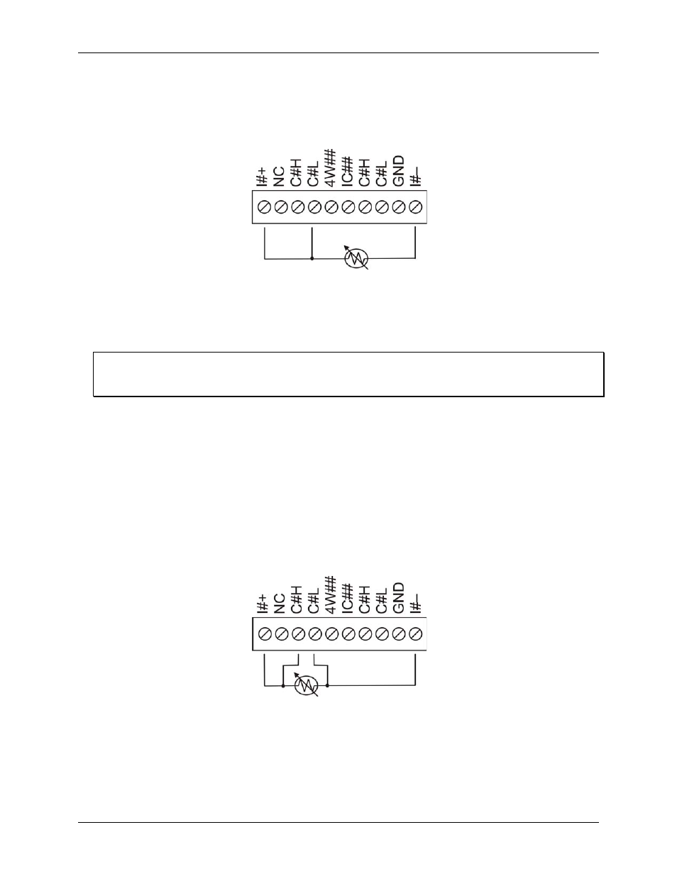 Three-wire configuration, Four-wire configuration, Four-wire, single-sensor | Measurement Computing USB-5203 User Manual | Page 14 / 33