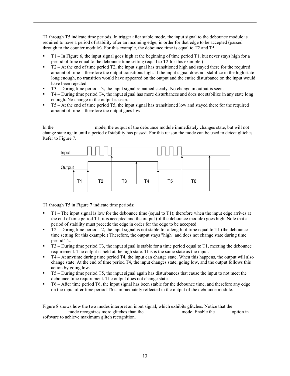 Trigger before stable mode, Debounce filter mode comparisons | Measurement Computing USB-CTR04 User Manual | Page 13 / 25