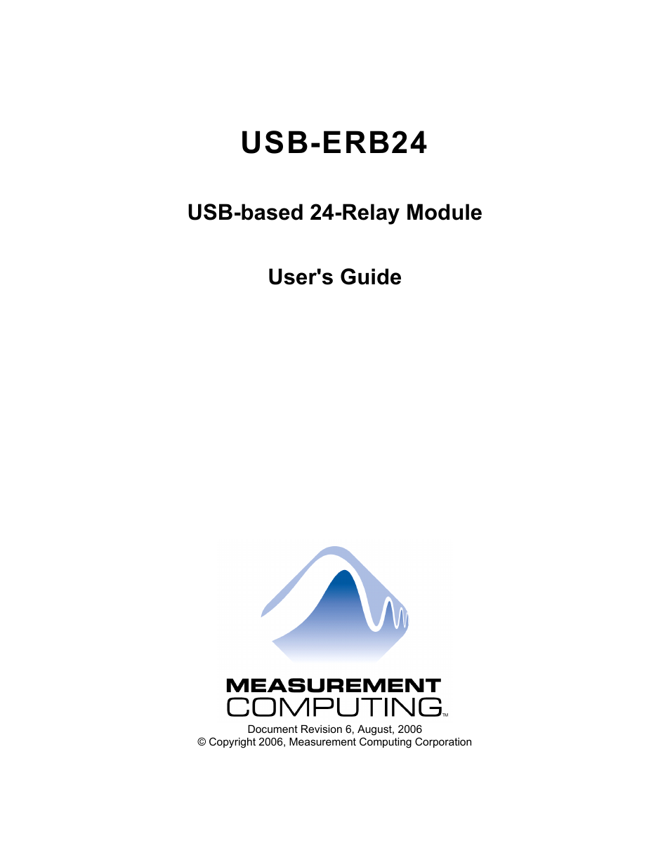 Usb-erb24, Usb-based 24-relay module user's guide | Measurement Computing USB-ERB24 User Manual | Page 2 / 26