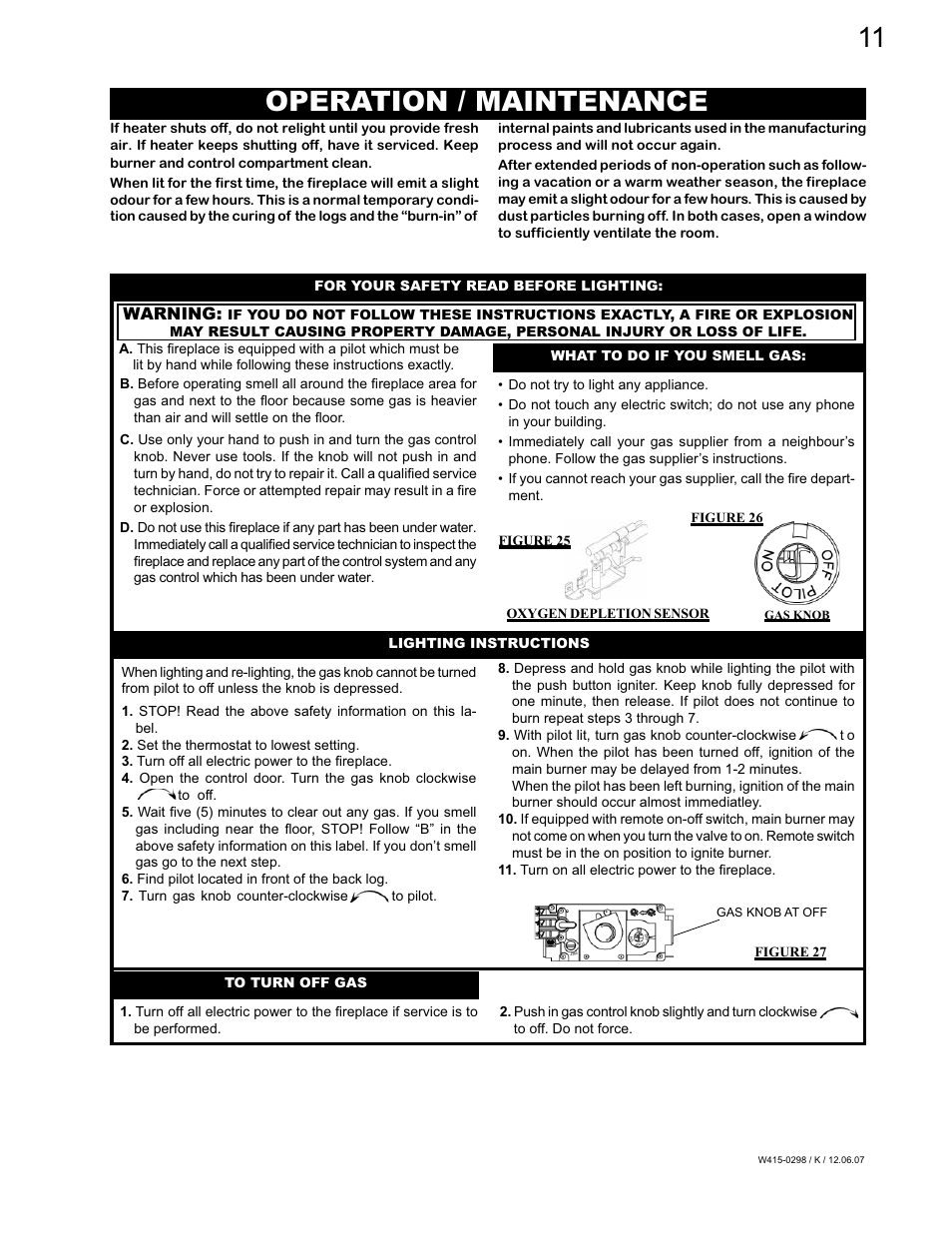 Operation / maintenance | Continental CVF36P User Manual | Page 11 / 18