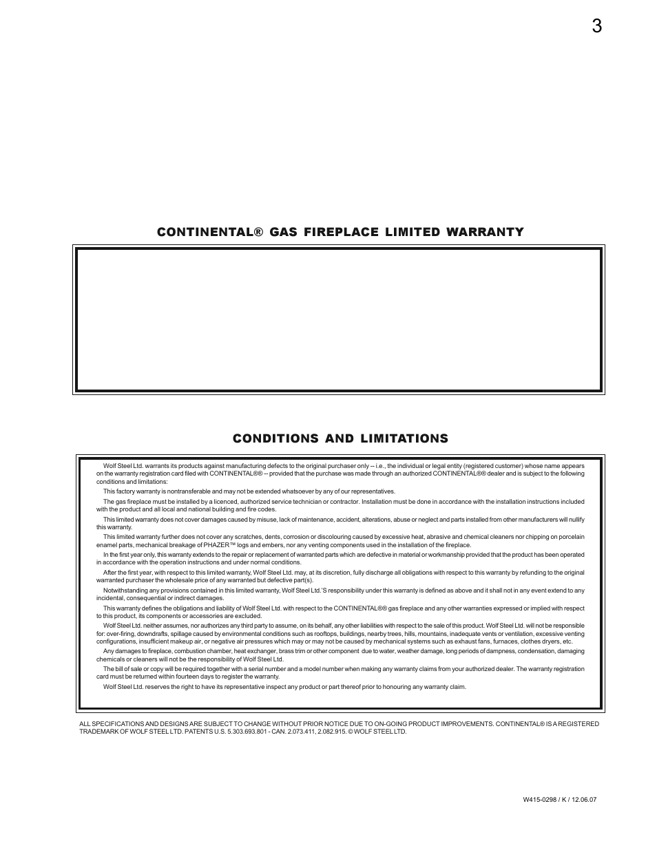 Continental CVF36P User Manual | Page 3 / 18
