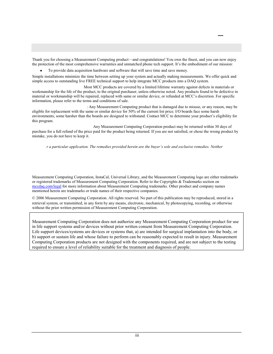 Management committed to your satisfaction | Measurement Computing USB-PDISO8/40 User Manual | Page 3 / 20