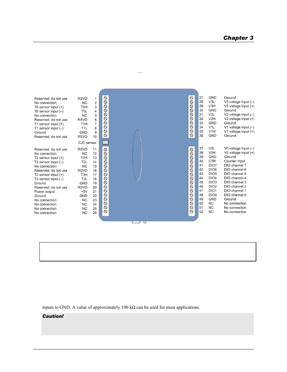 Signal i/o connections, Screw terminal pinout, Voltage input | Measurement Computing USB-TC-AI User Manual | Page 10 / 24
