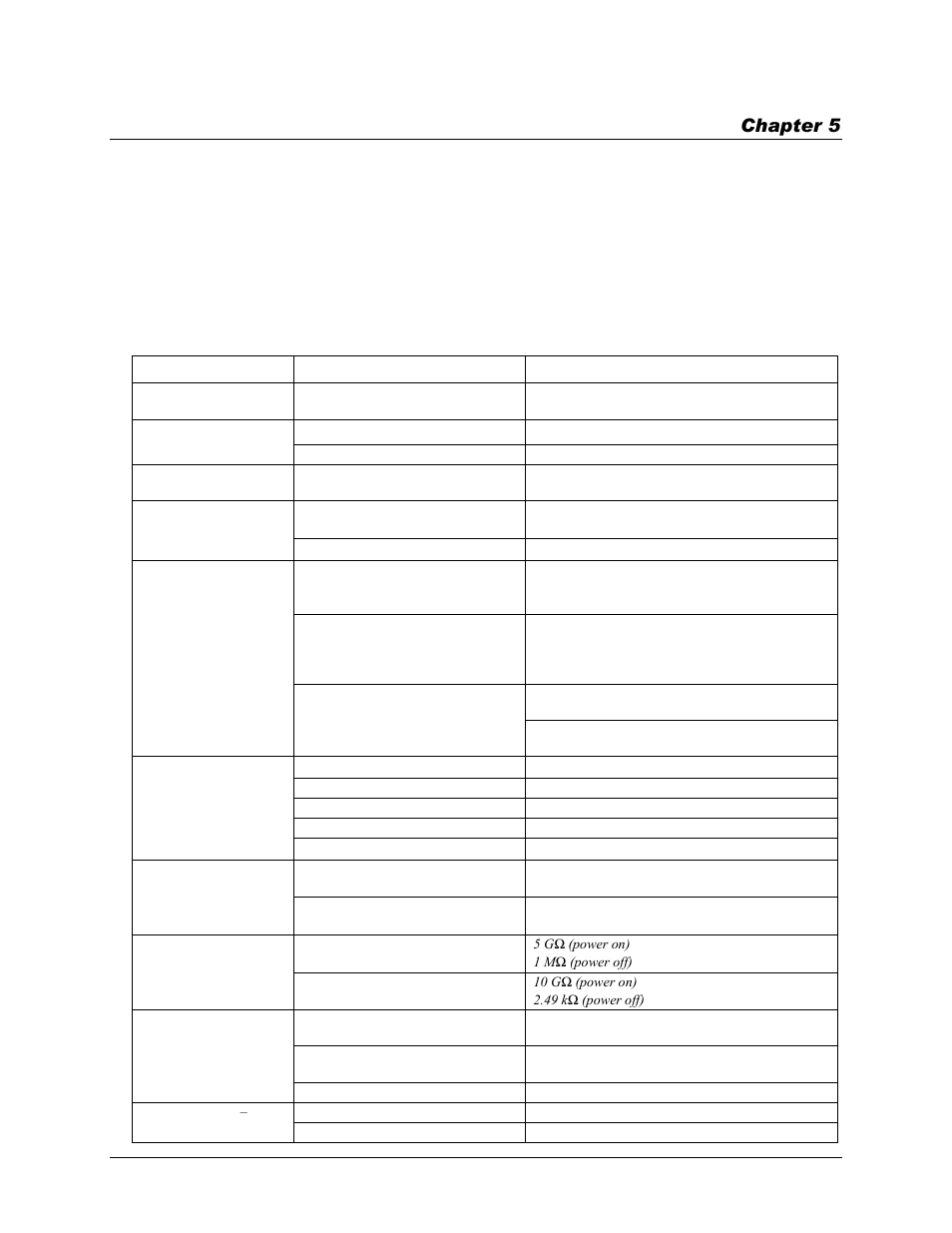 Specifications, Analog input, Chapter 5 | Measurement Computing USB-TEMP-AI User Manual | Page 19 / 30