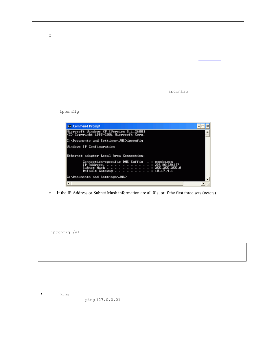 Check the network settings on the computer, Checking your tcp/ip settings | Measurement Computing WEB-TEMP User Manual | Page 26 / 40