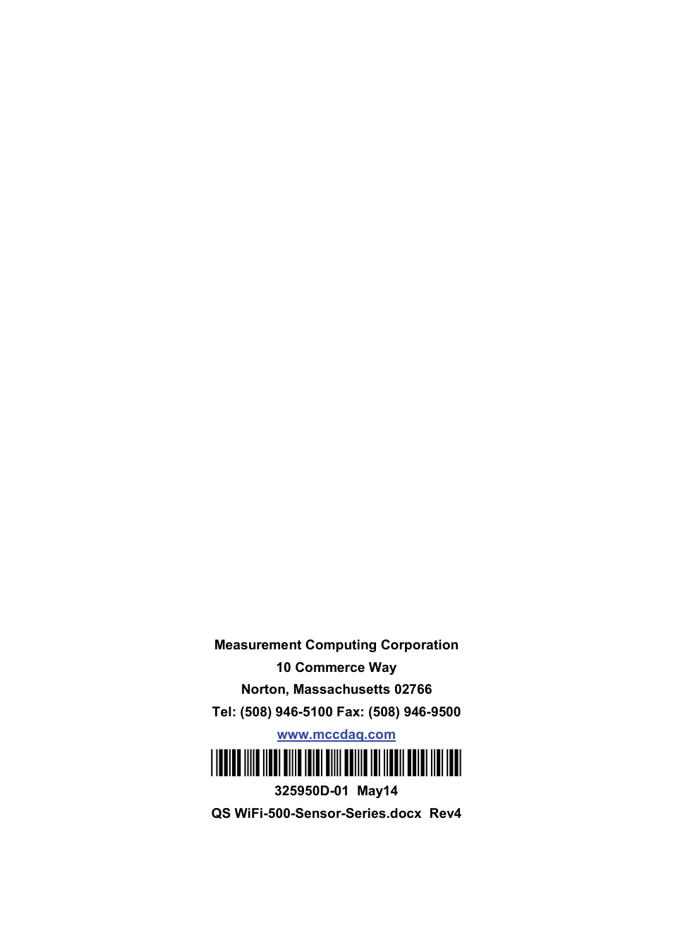 Measurement Computing WiFi-500 Sensor Series Quick Start User Manual | Page 14 / 14
