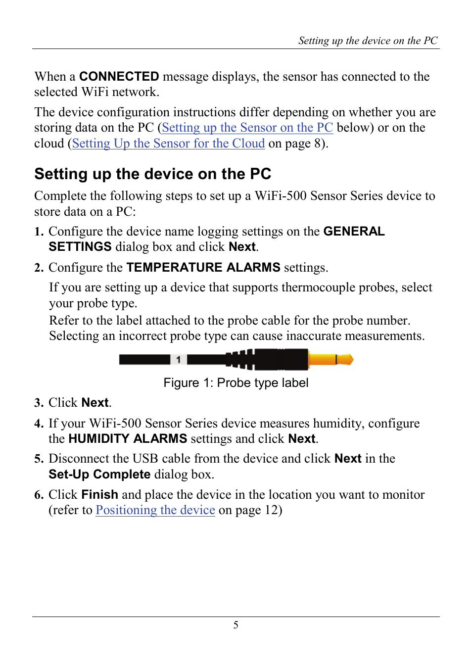 Setting up the device on the pc | Measurement Computing WiFi-500 Sensor Series Quick Start User Manual | Page 5 / 14