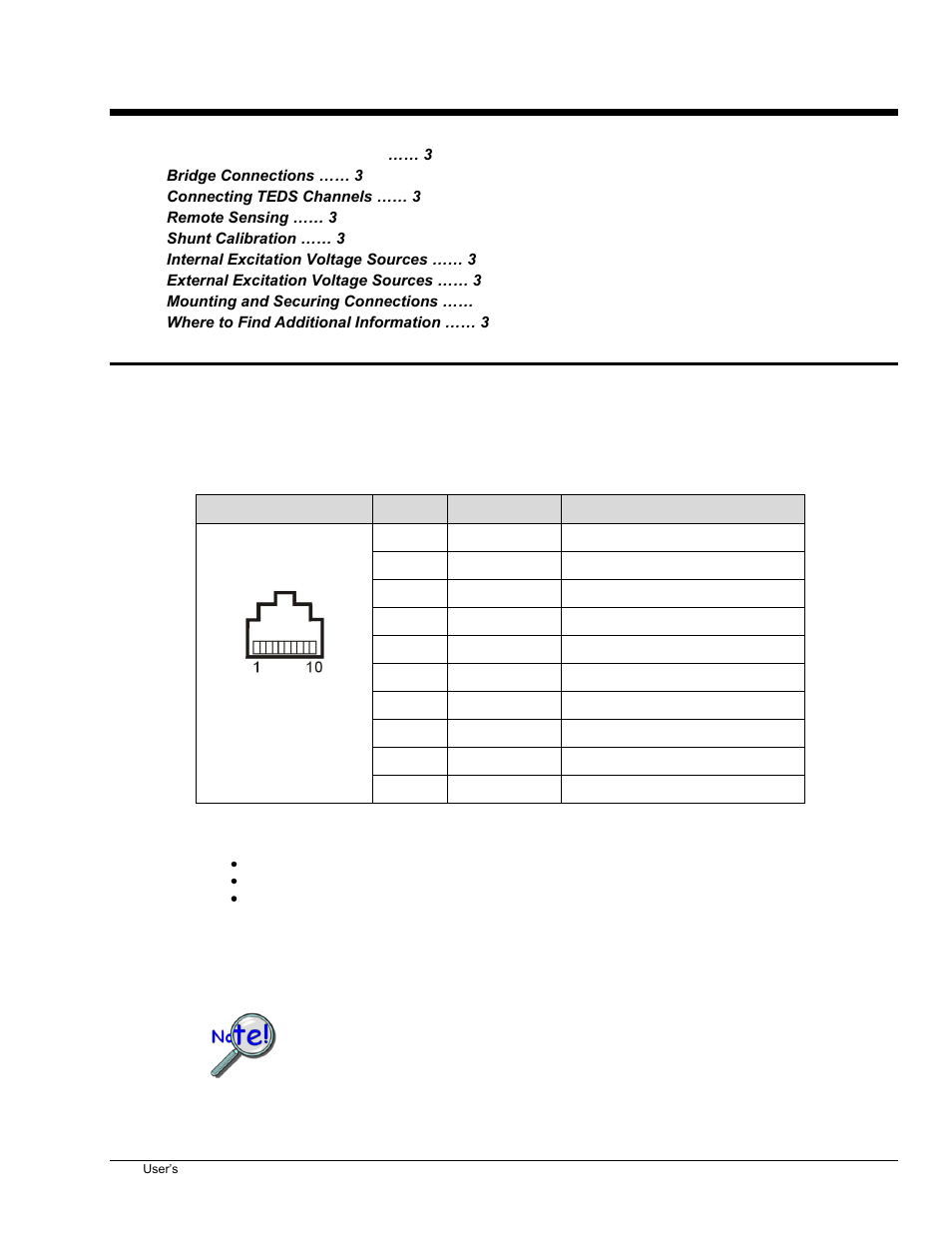 3 - pinouts and connections, Strain channels, rj50 pinout, Pinouts and connections 3 | Measurement Computing 6224 User Manual | Page 15 / 42