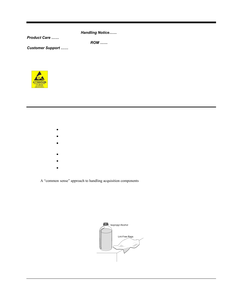 8 - product care and customer support, Electrostatic discharge (esd) handling notice, Product care | Product care and customer support 8 | Measurement Computing 6224 User Manual | Page 36 / 42