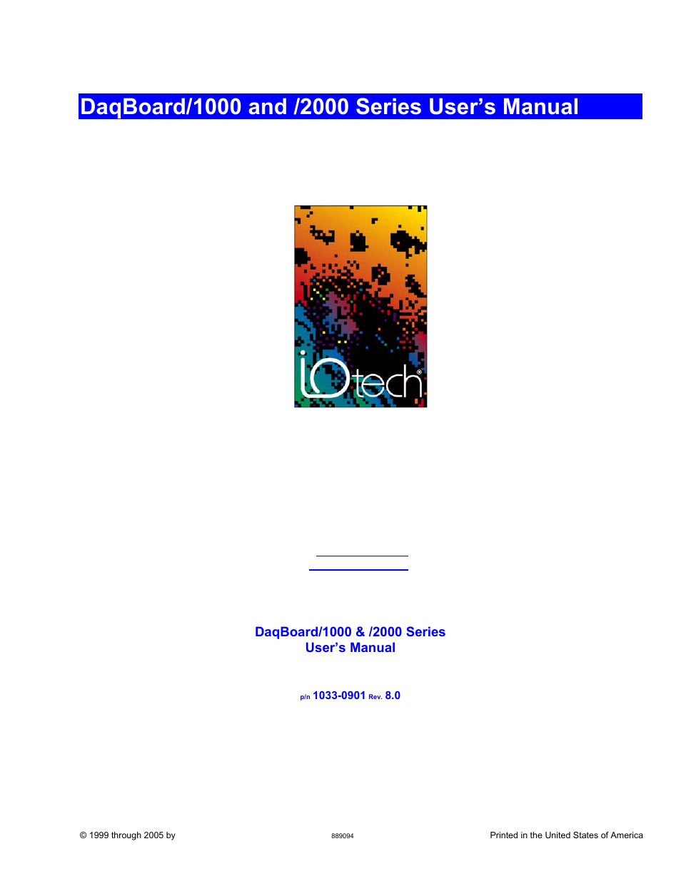 Measurement Computing DaqBoard 1000 Series User Manual | 88 pages