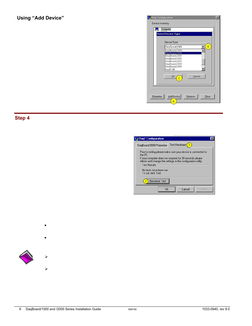 Test hardware | Measurement Computing DaqBoard 1000 Series User Manual | Page 16 / 88
