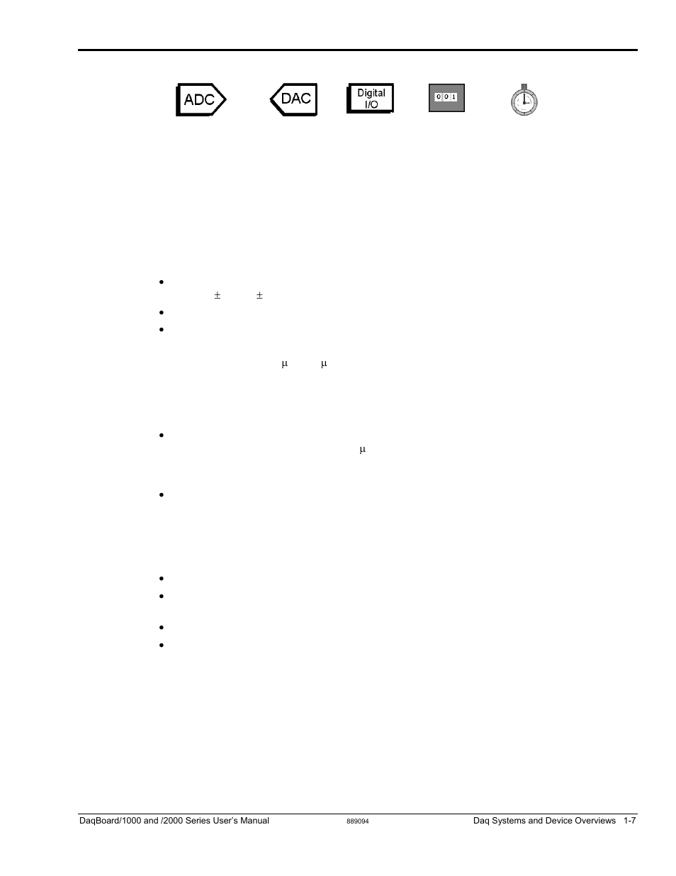 Daqboard/1000, Daqboard/1000 …… 1-7 | Measurement Computing DaqBoard 1000 Series User Manual | Page 29 / 88