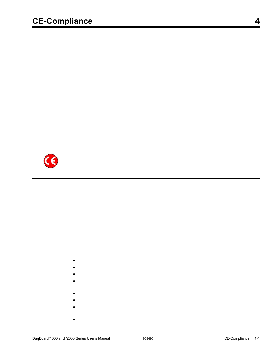 Ce-compliance 4, Overview, Ce standards and directives | Measurement Computing DaqBoard 1000 Series User Manual | Page 67 / 88
