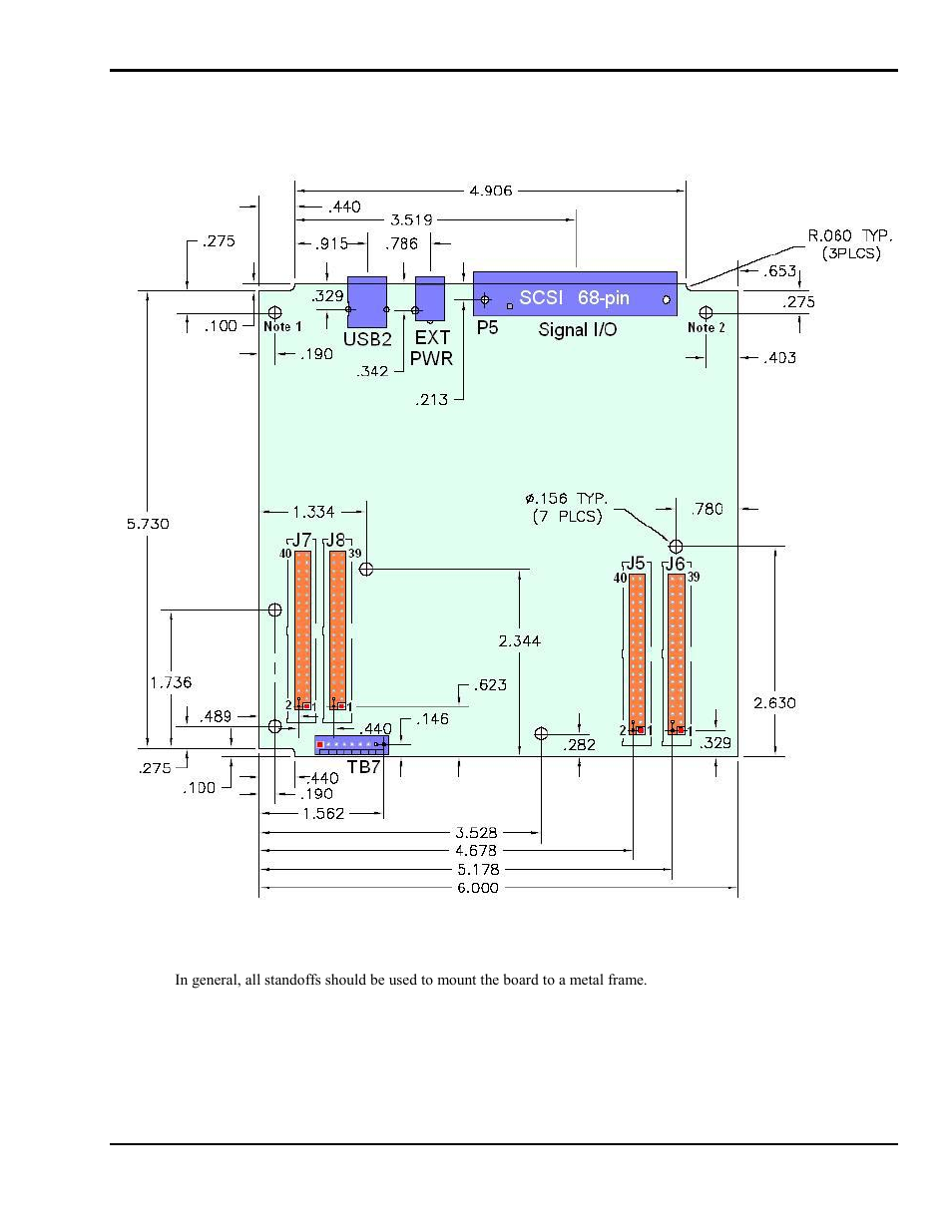 Dimensions | Measurement Computing DaqBoard 3000USB Series User Manual | Page 105 / 128