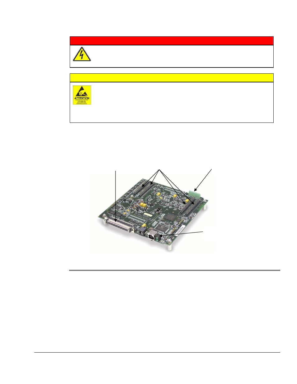 Warning, Caution | Measurement Computing DaqBoard 3000USB Series User Manual | Page 17 / 128