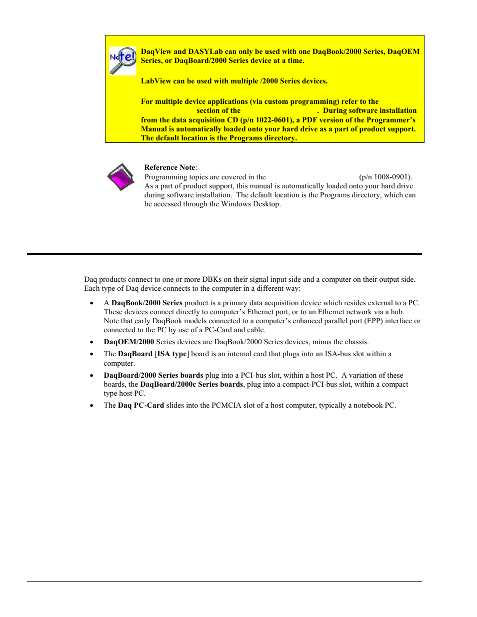 Daqbooks, daqboards and daq pc-cards | Measurement Computing DaqBook 2000 Series User Manual | Page 12 / 90