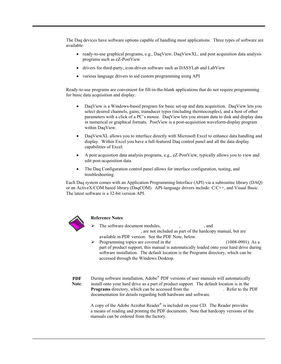 Daq software | Measurement Computing DaqBook 2000 Series User Manual | Page 15 / 90