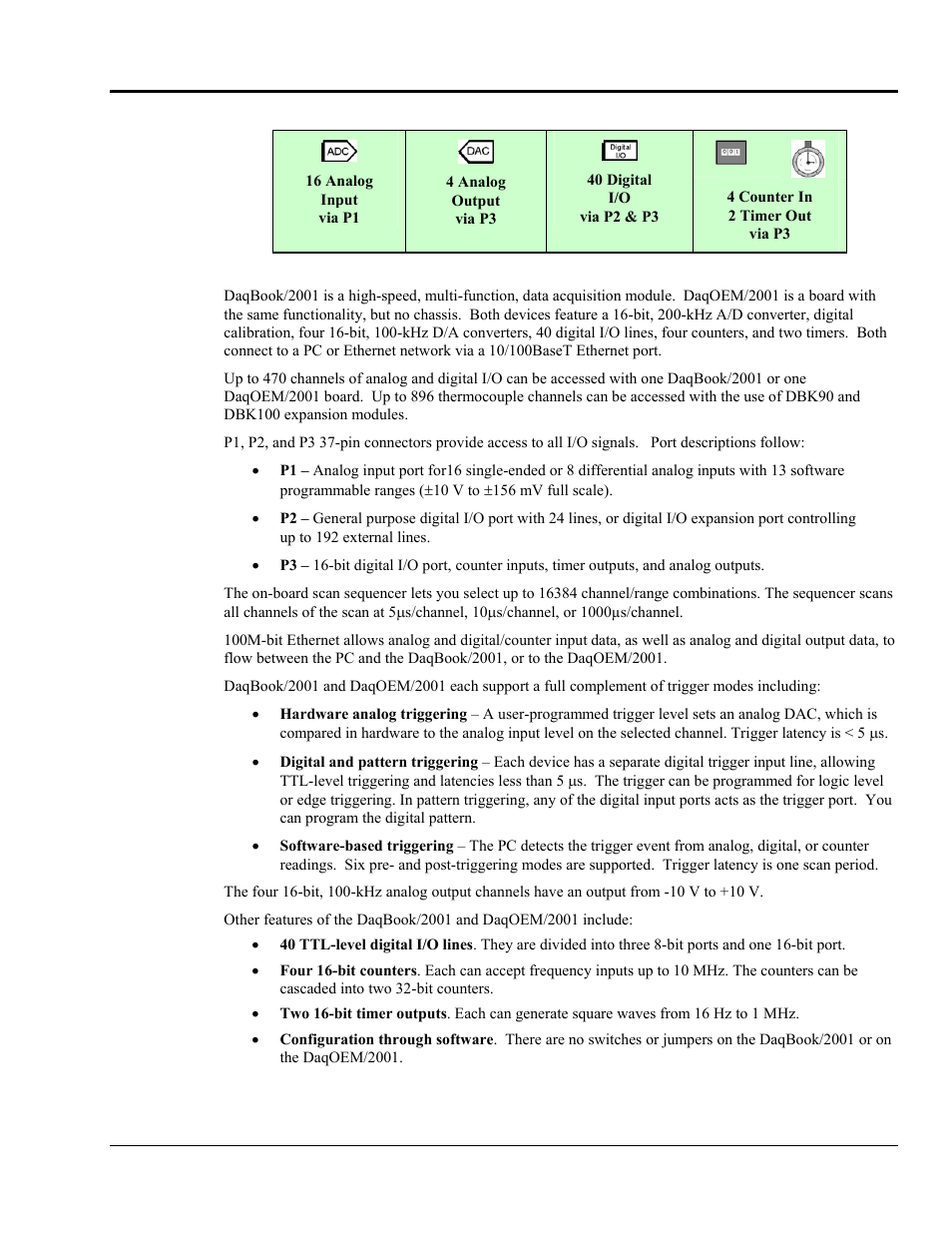 Daqbook/2001 & daqoem/2001 | Measurement Computing DaqBook 2000 Series User Manual | Page 23 / 90