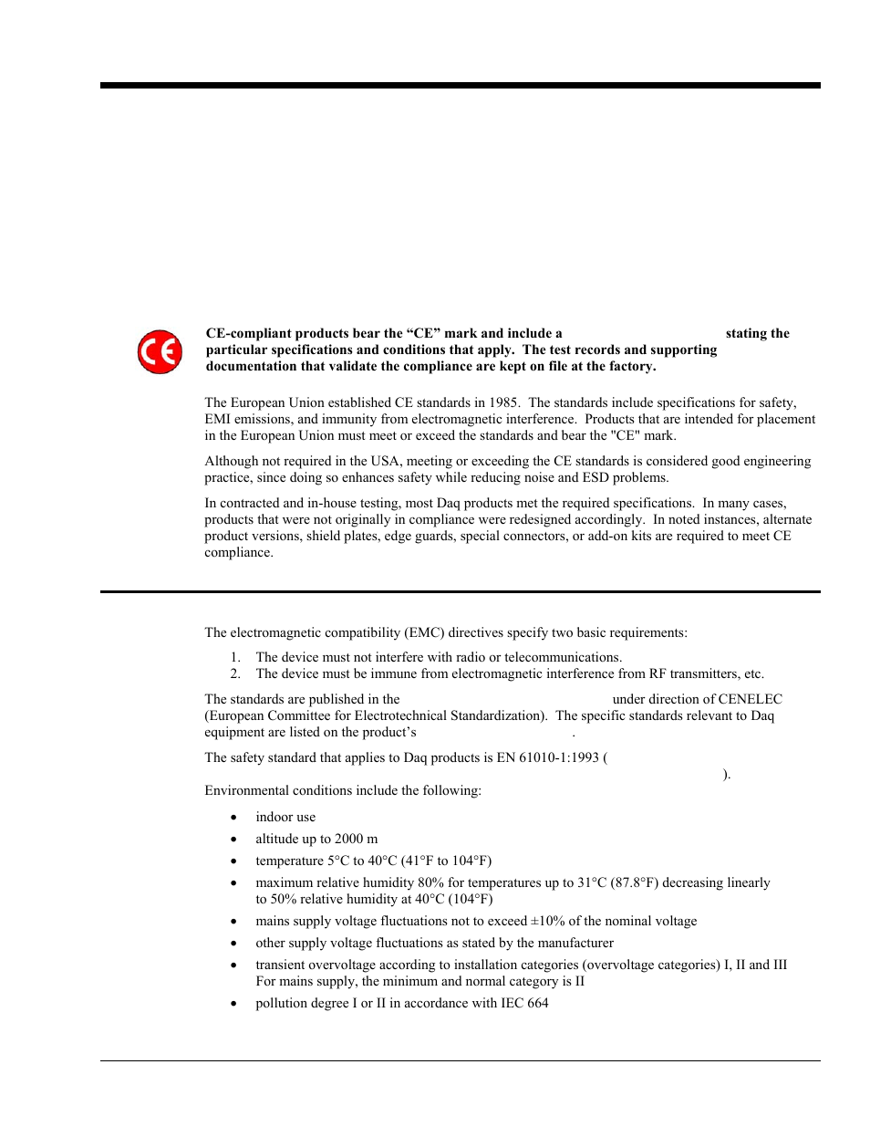 Ch 7 - ce compliance & noise considerations, Overview, Ce standards and directives | Ce compliance & noise considerations 7 | Measurement Computing DaqBook 2000 Series User Manual | Page 57 / 90