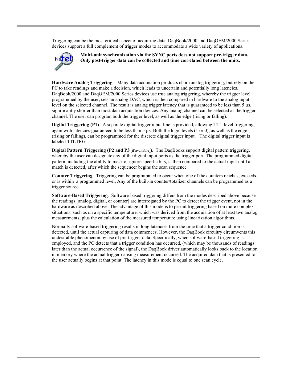 Triggering | Measurement Computing DaqBook 2000 Series User Manual | Page 64 / 90