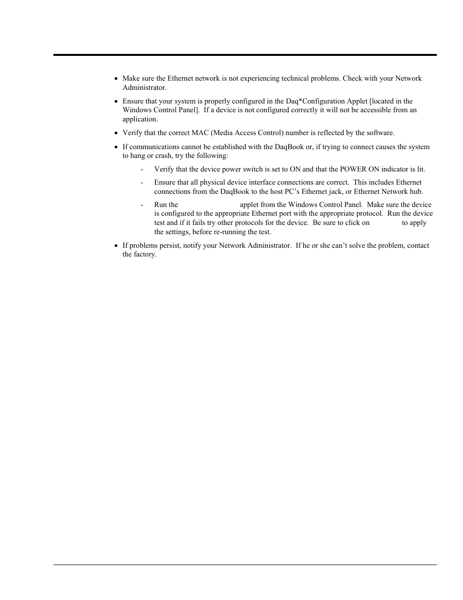 Ethernet problems | Measurement Computing DaqBook 2000 Series User Manual | Page 75 / 90