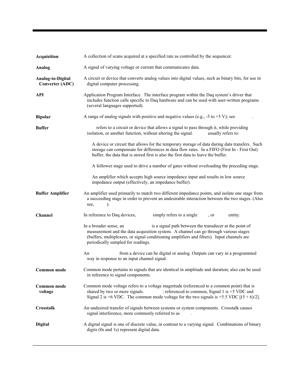 Glossary | Measurement Computing DaqBook 2000 Series User Manual | Page 87 / 90