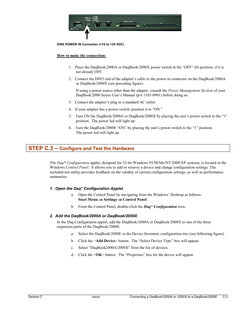 Step c.3 | Measurement Computing DaqBook 2000 Series Installation User Manual | Page 23 / 46