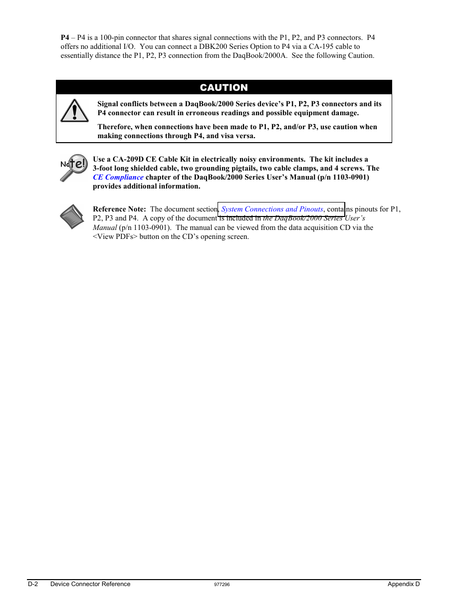Caution | Measurement Computing DaqBook 2000 Series Installation User Manual | Page 28 / 46