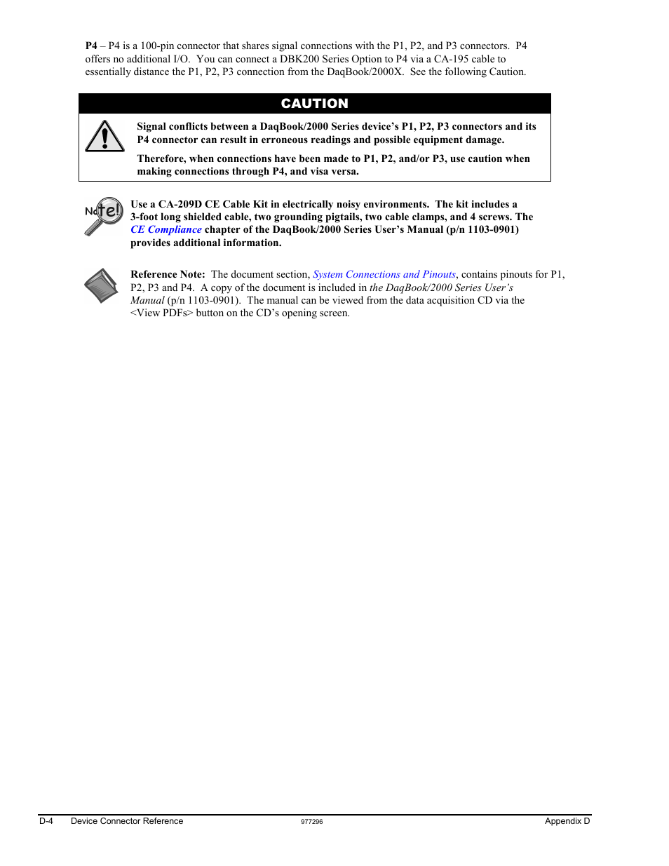 Caution | Measurement Computing DaqBook 2000 Series Installation User Manual | Page 30 / 46