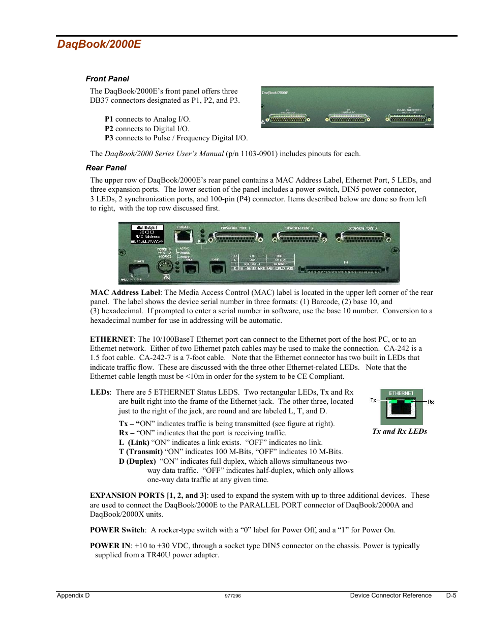 Daqbook/2000e | Measurement Computing DaqBook 2000 Series Installation User Manual | Page 31 / 46