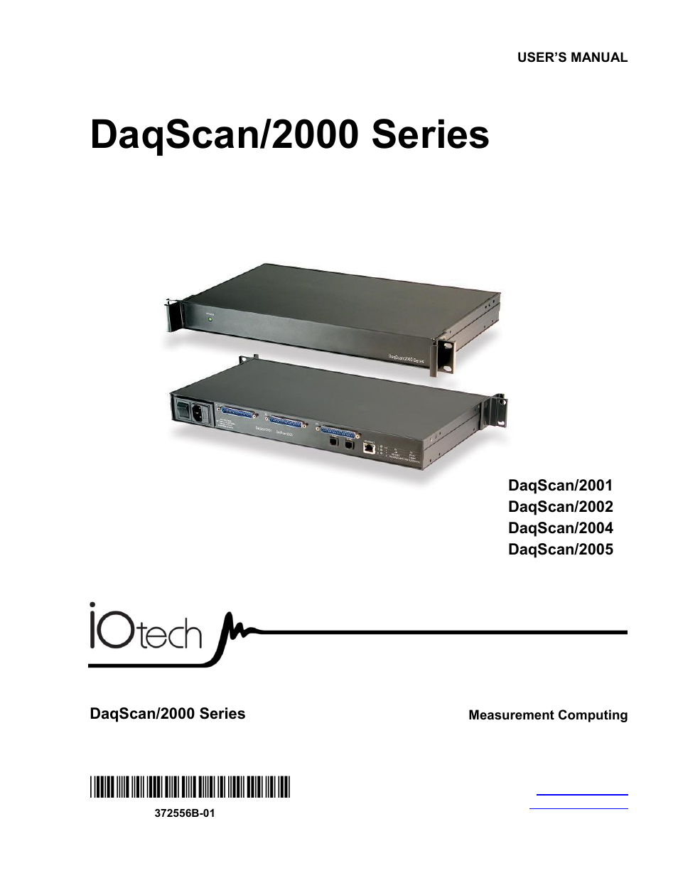 Measurement Computing DaqScan 2000 Series User Manual | 74 pages