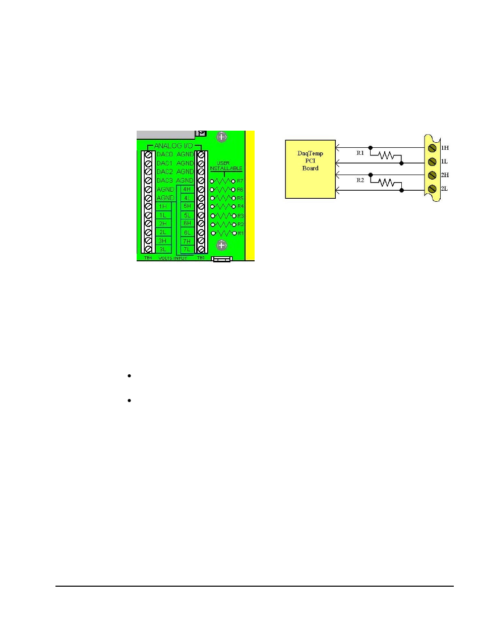 Differential input channels, Analog outputs | Measurement Computing DaqTemp User Manual | Page 11 / 48