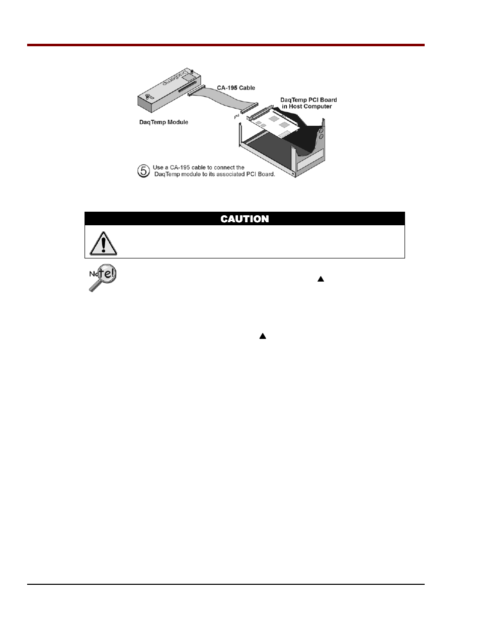 Connect the daqtemp module to its pci board | Measurement Computing DaqTemp User Manual | Page 26 / 48