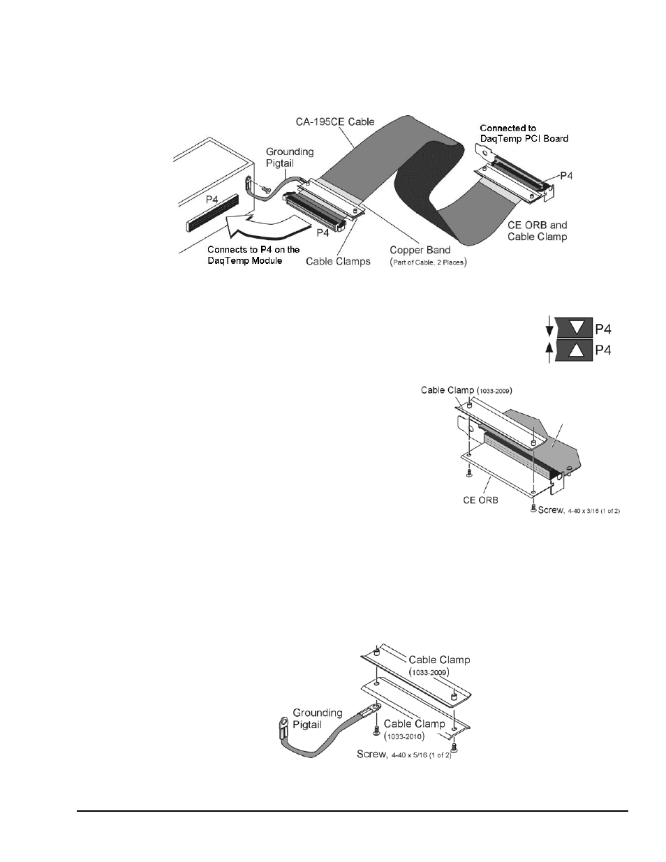 Connect the ca-195ce cable to the board, Secure the grounding pigtail to cable ca-195ce | Measurement Computing DaqTemp User Manual | Page 35 / 48