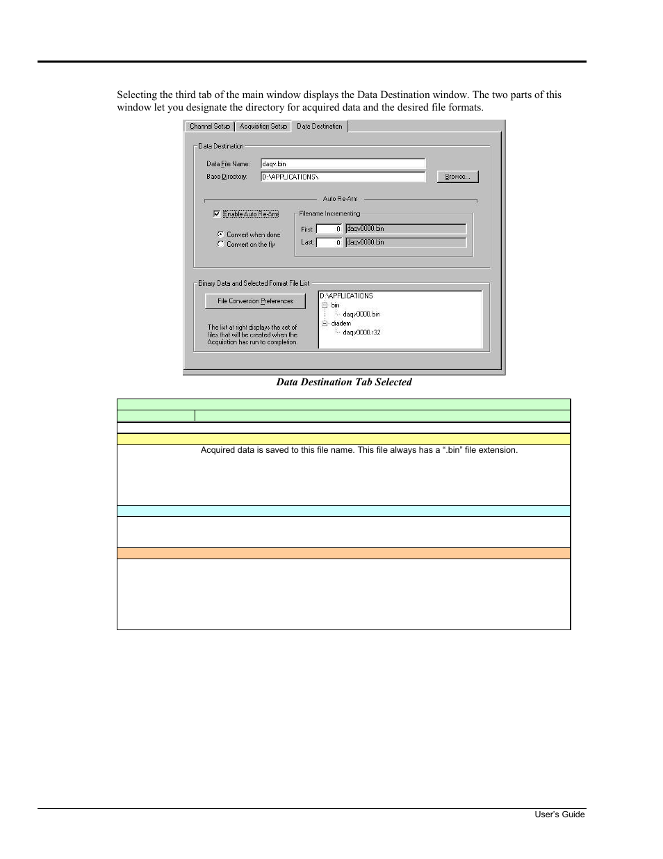 Data destination | Measurement Computing DaqView User Manual | Page 30 / 86