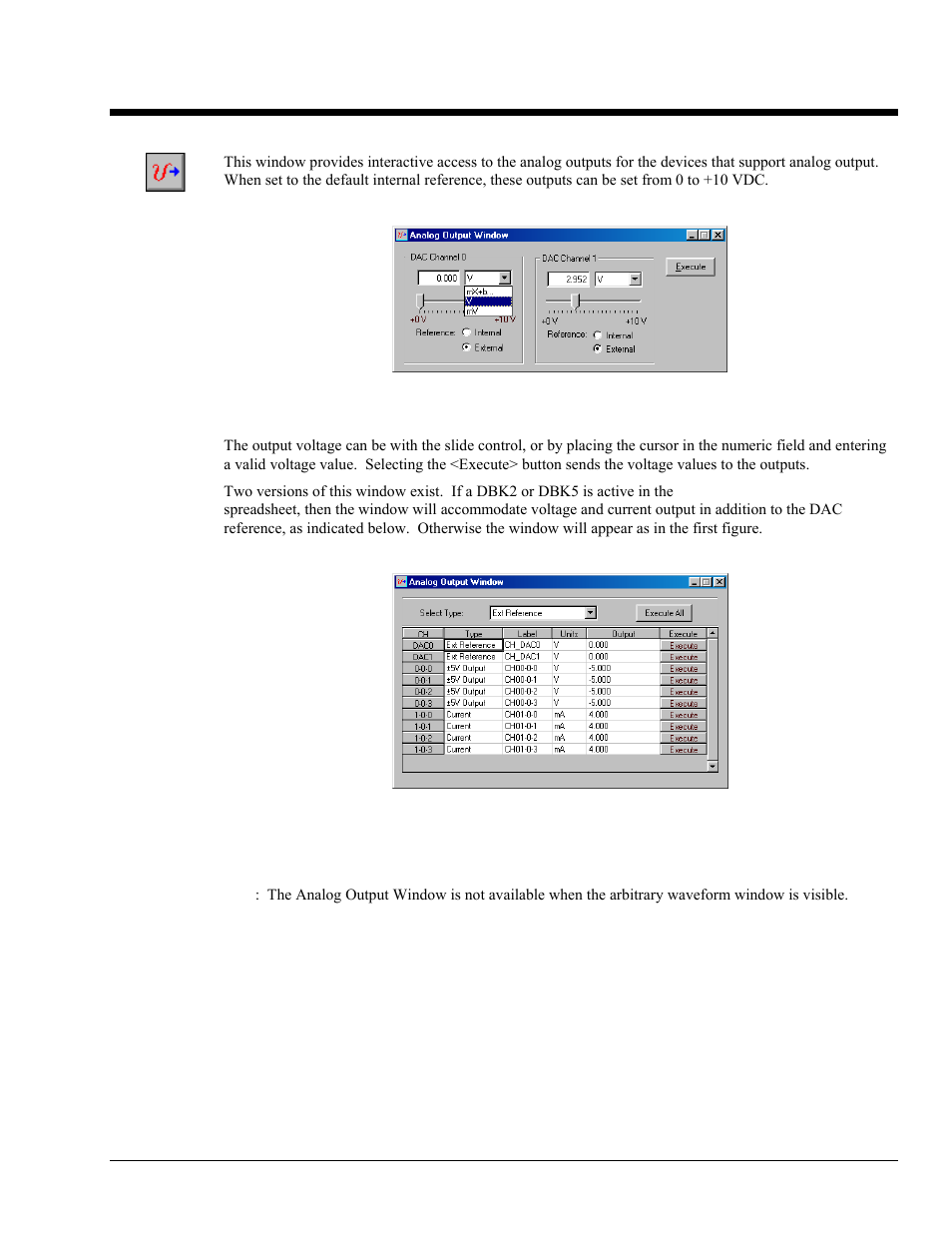 Ch 7 - analog output window, Analog output window 7 | Measurement Computing DaqView User Manual | Page 51 / 86