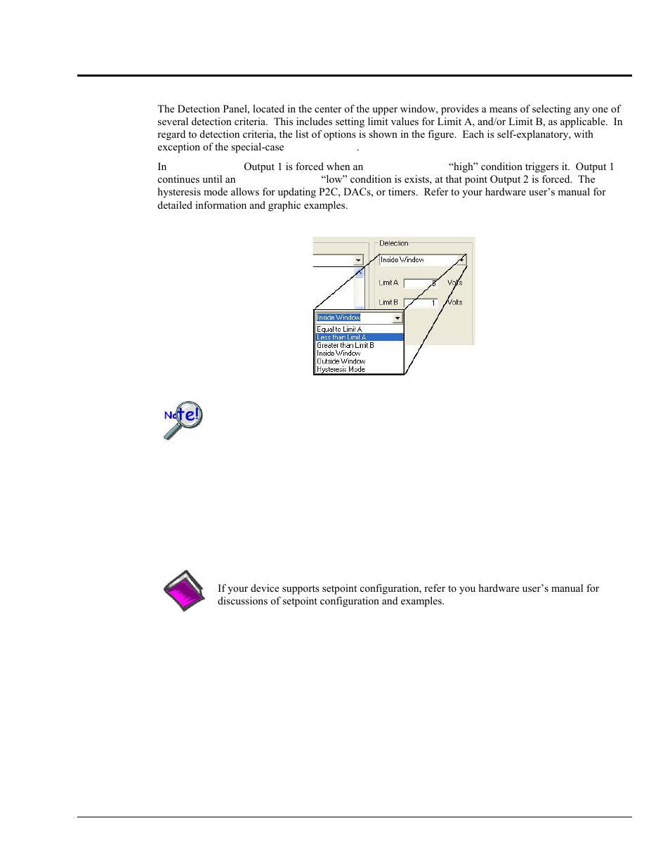 Detection panel, Detection panel …… 11-3 | Measurement Computing DaqView User Manual | Page 63 / 86