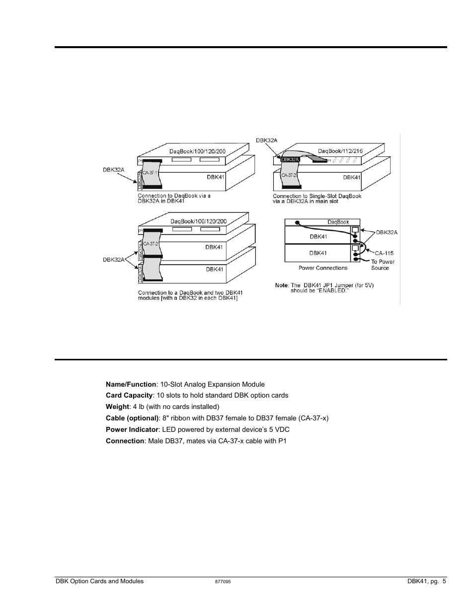 System connection, Dbk41 - specifications | Measurement Computing DBK Part 2 User Manual | Page 11 / 306