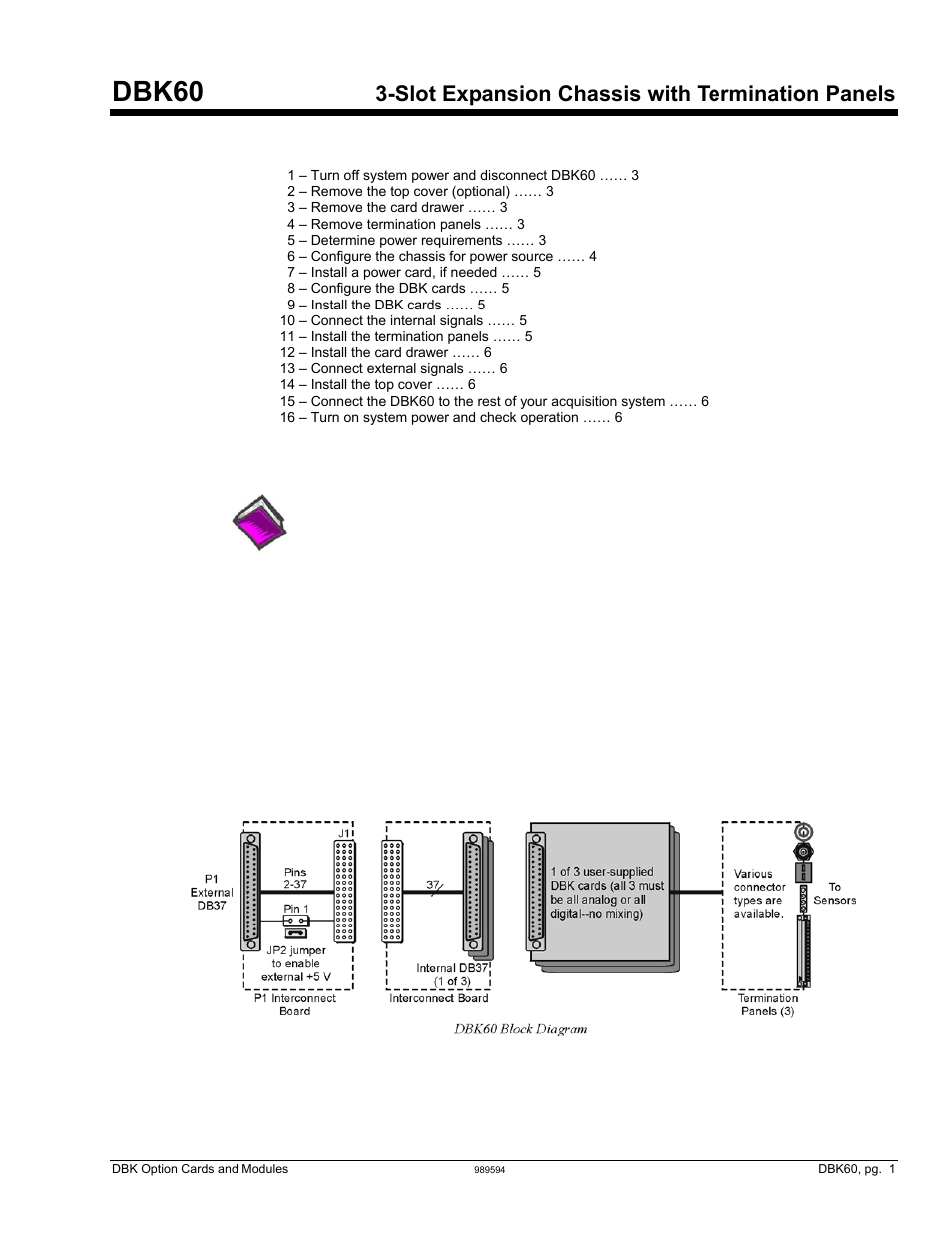 Dbk60, Slot expansion chassis with termination panels, Overview | Measurement Computing DBK Part 2 User Manual | Page 123 / 306