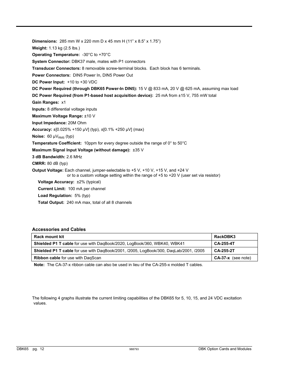 Dbk65 specifications | Measurement Computing DBK Part 2 User Manual | Page 140 / 306
