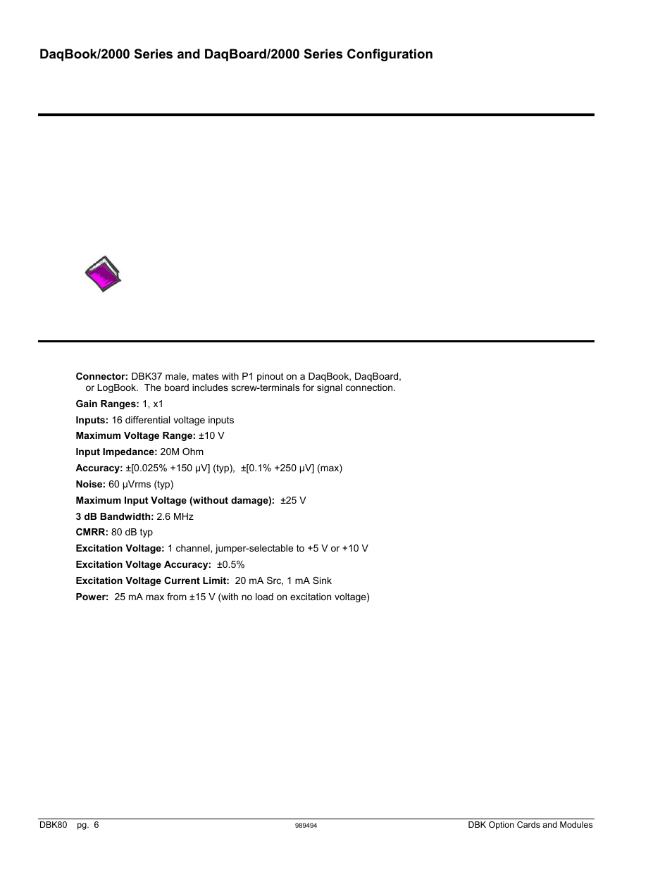 Software setup, Dbk80 - specifications | Measurement Computing DBK Part 2 User Manual | Page 150 / 306