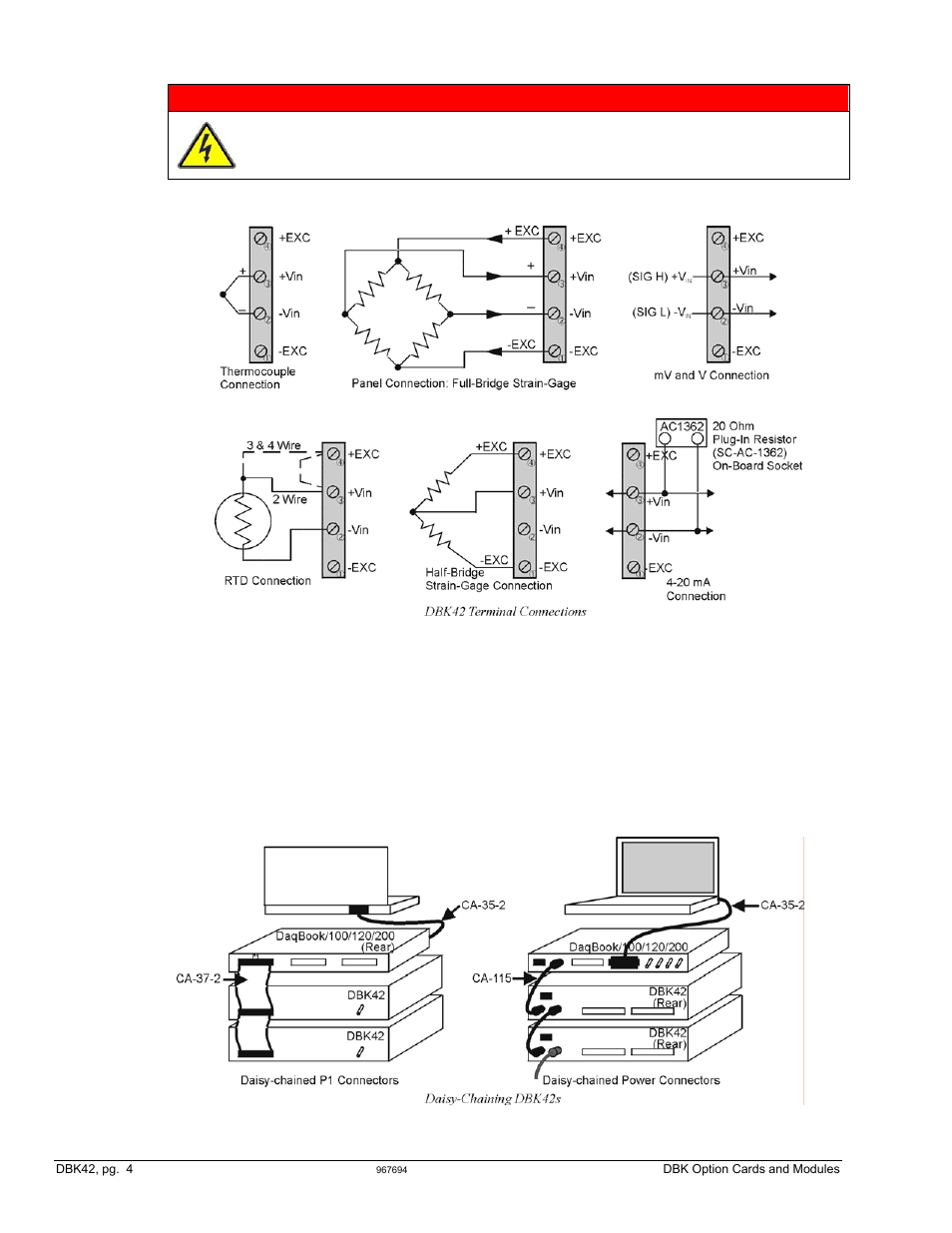 Warning | Measurement Computing DBK Part 2 User Manual | Page 16 / 306