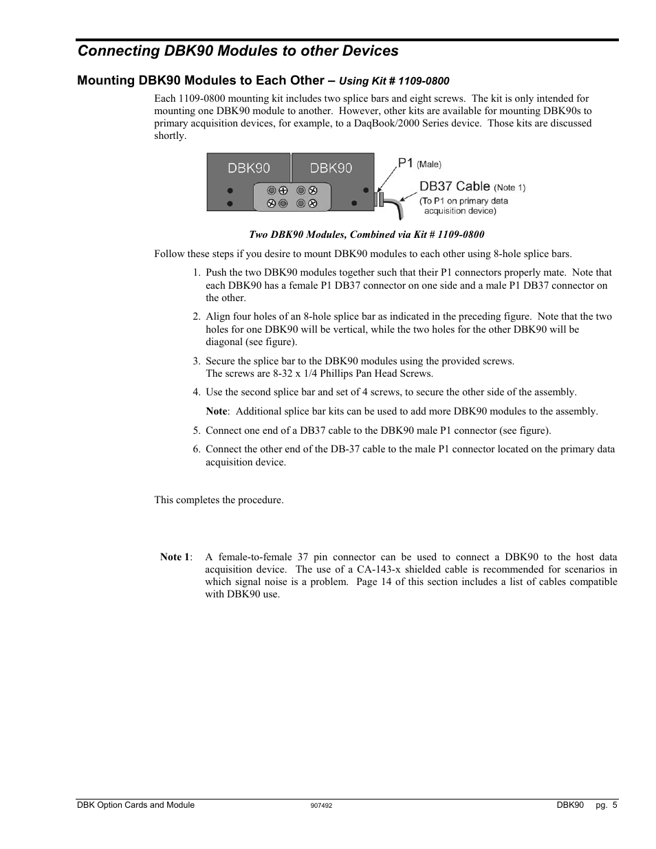Connecting dbk90 modules to other devices | Measurement Computing DBK Part 2 User Manual | Page 179 / 306