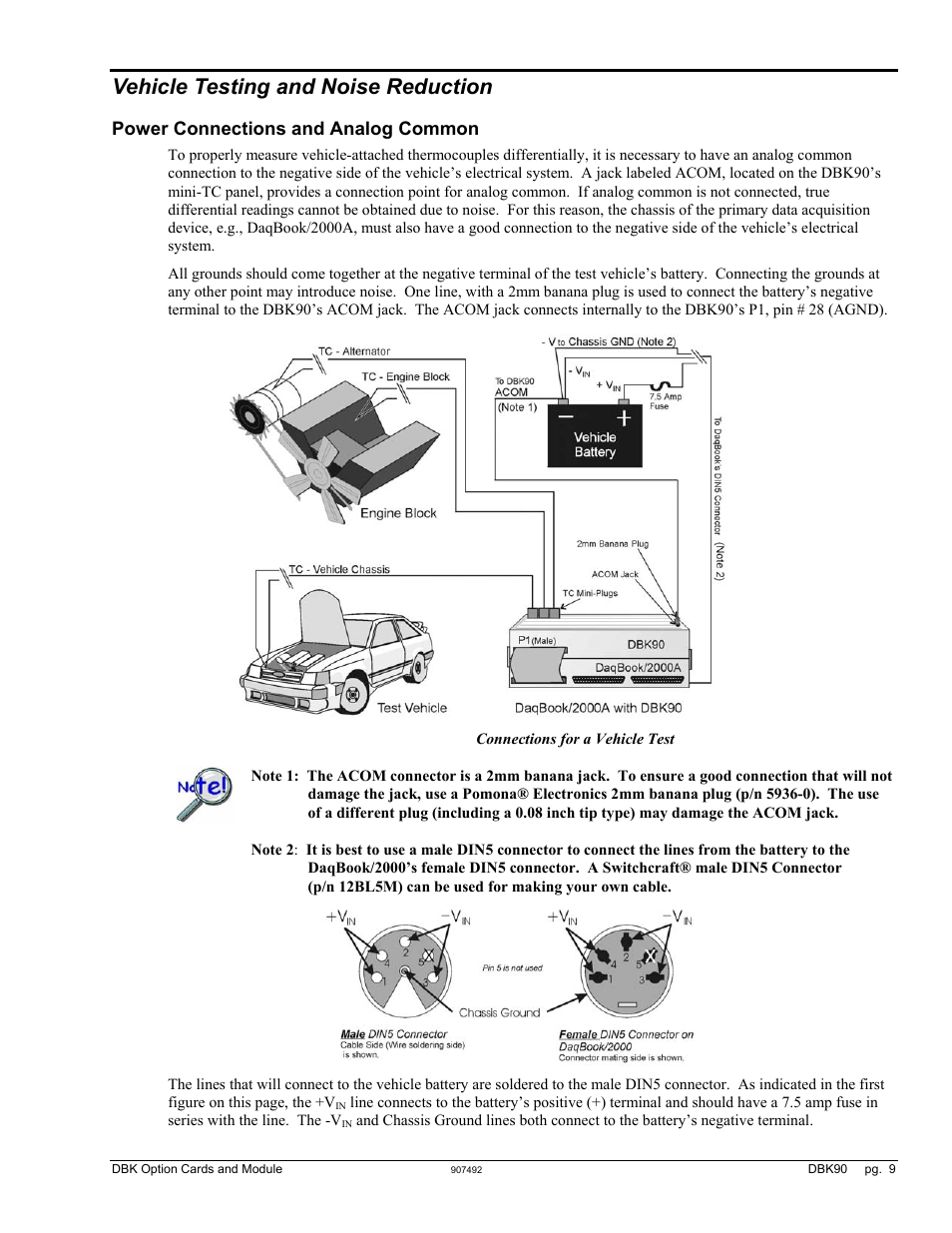 Vehicle testing and noise reduction, Power connections and analog common | Measurement Computing DBK Part 2 User Manual | Page 183 / 306