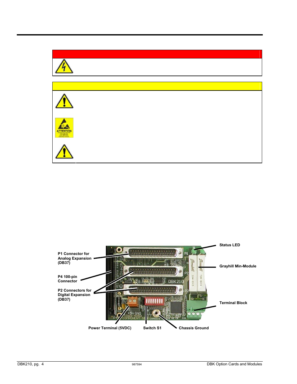 Warnings, cautions, and tips, Warning, Caution | Measurement Computing DBK Part 2 User Manual | Page 254 / 306