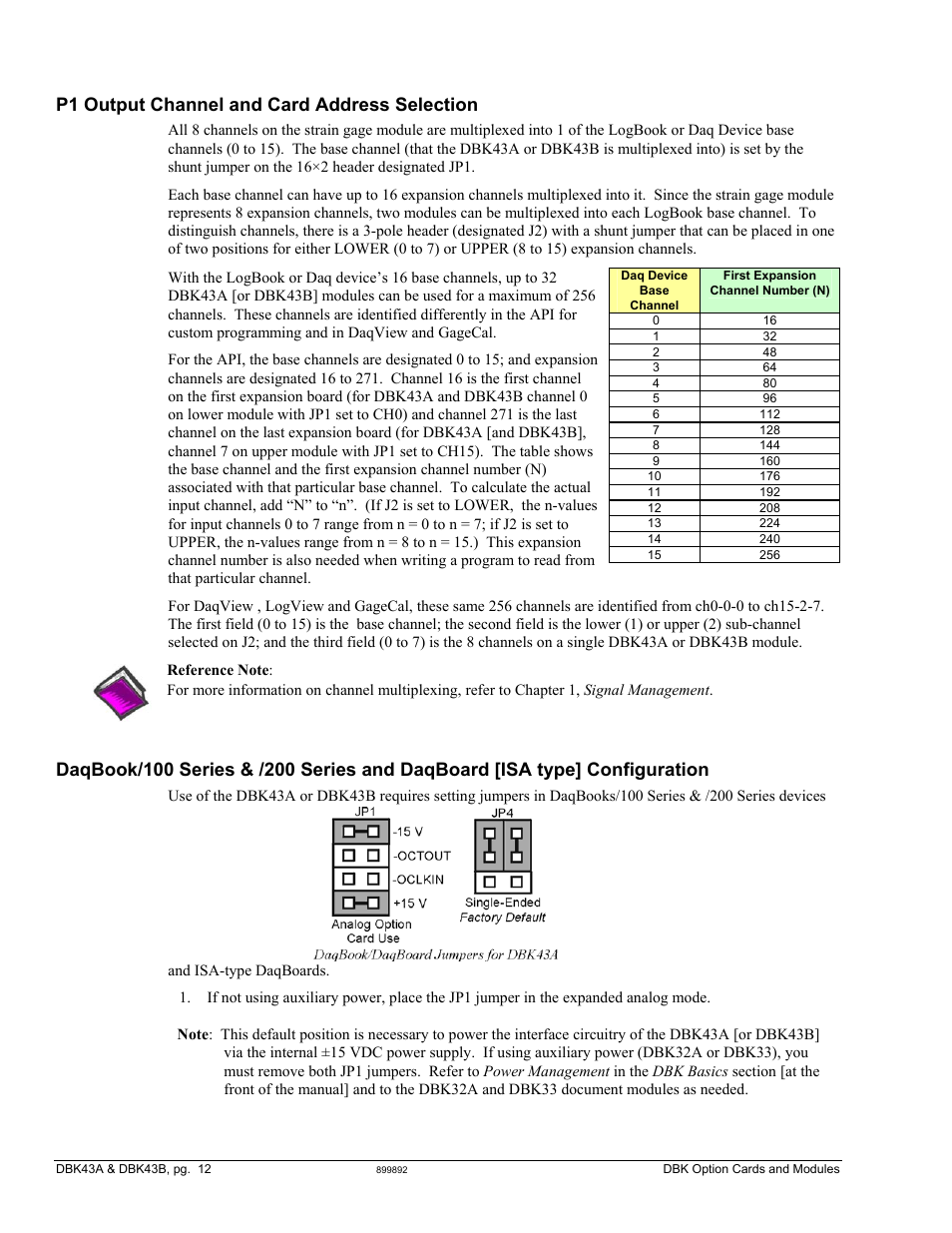 P1 output channel and card address selection | Measurement Computing DBK Part 2 User Manual | Page 32 / 306