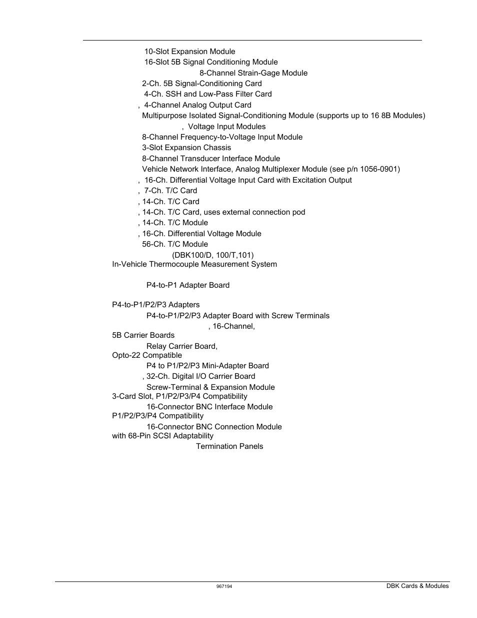 List of dbks covered in part 2 | Measurement Computing DBK Part 2 User Manual | Page 5 / 306
