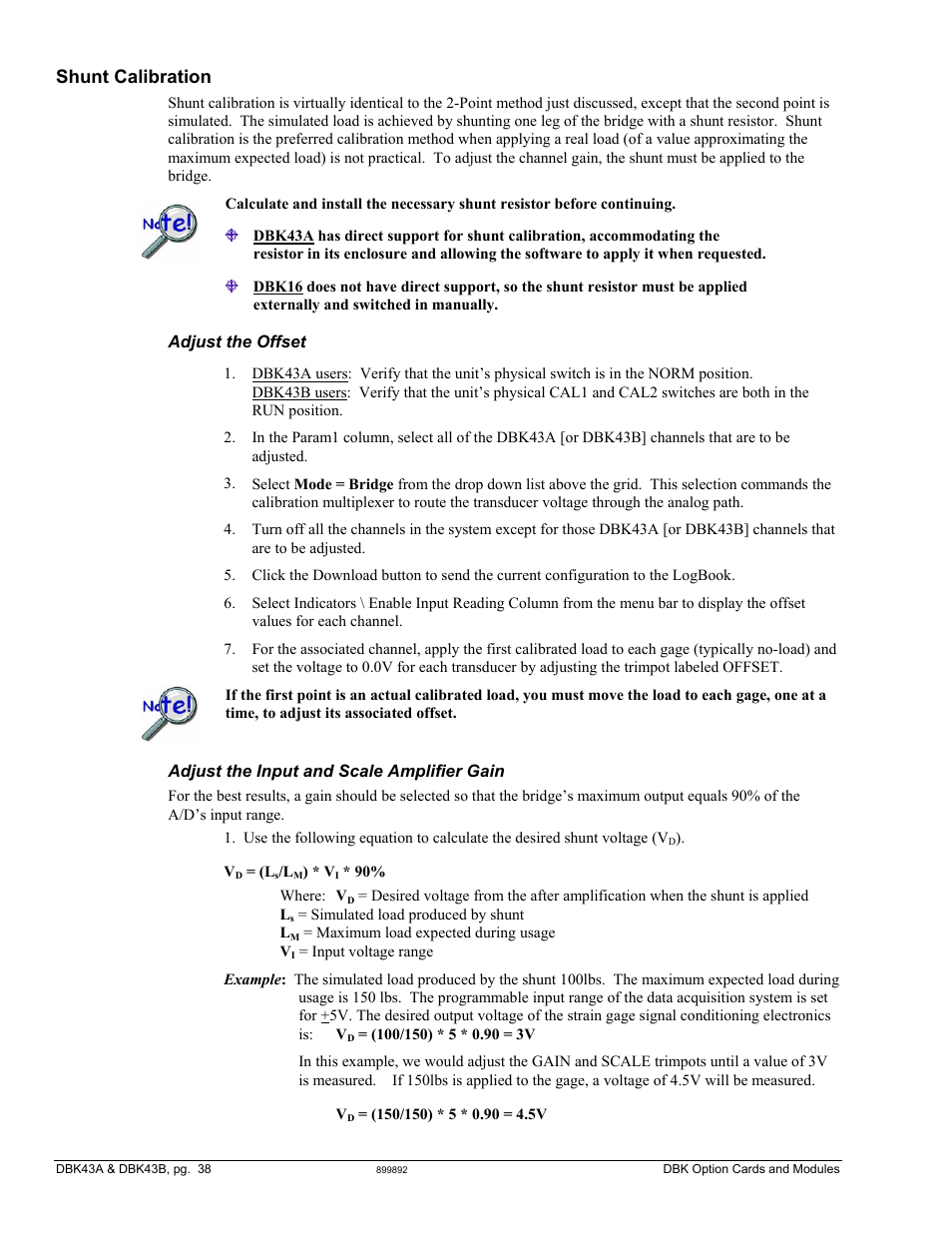 Shunt calibration | Measurement Computing DBK Part 2 User Manual | Page 58 / 306